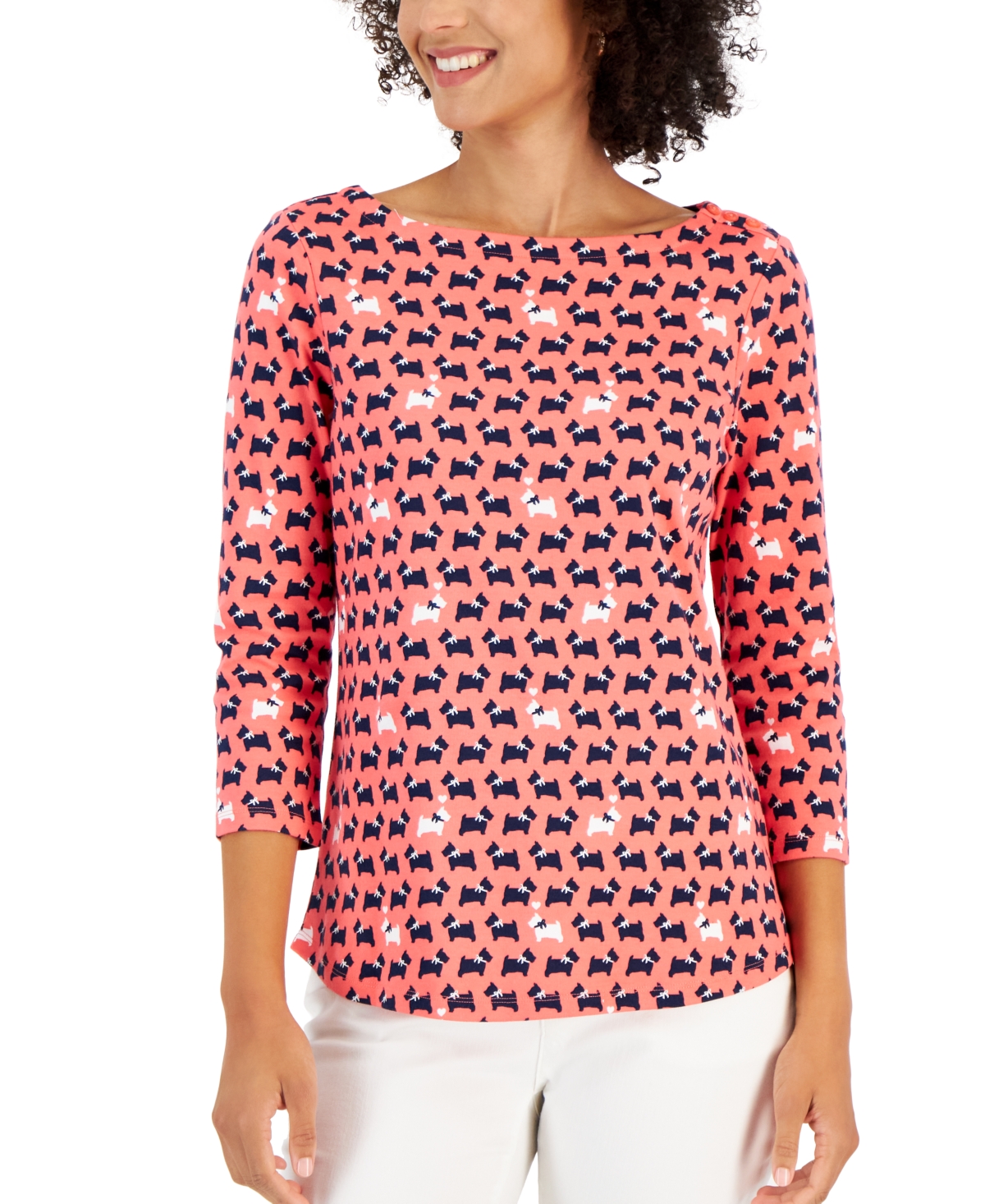 Cotton Boat-Neck Top, Created for Macy's