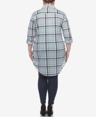 Plus Size Plaid Tunic Top