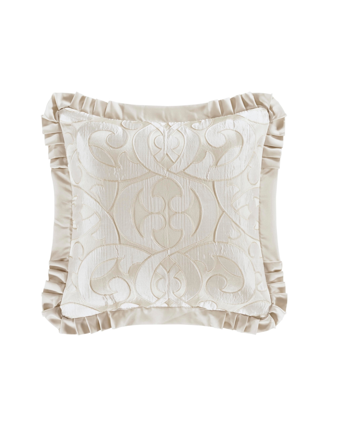 J Queen New York La Boheme Square Embellished Decorative Throw Pillow, 20" X 20" Bedding In Ivory
