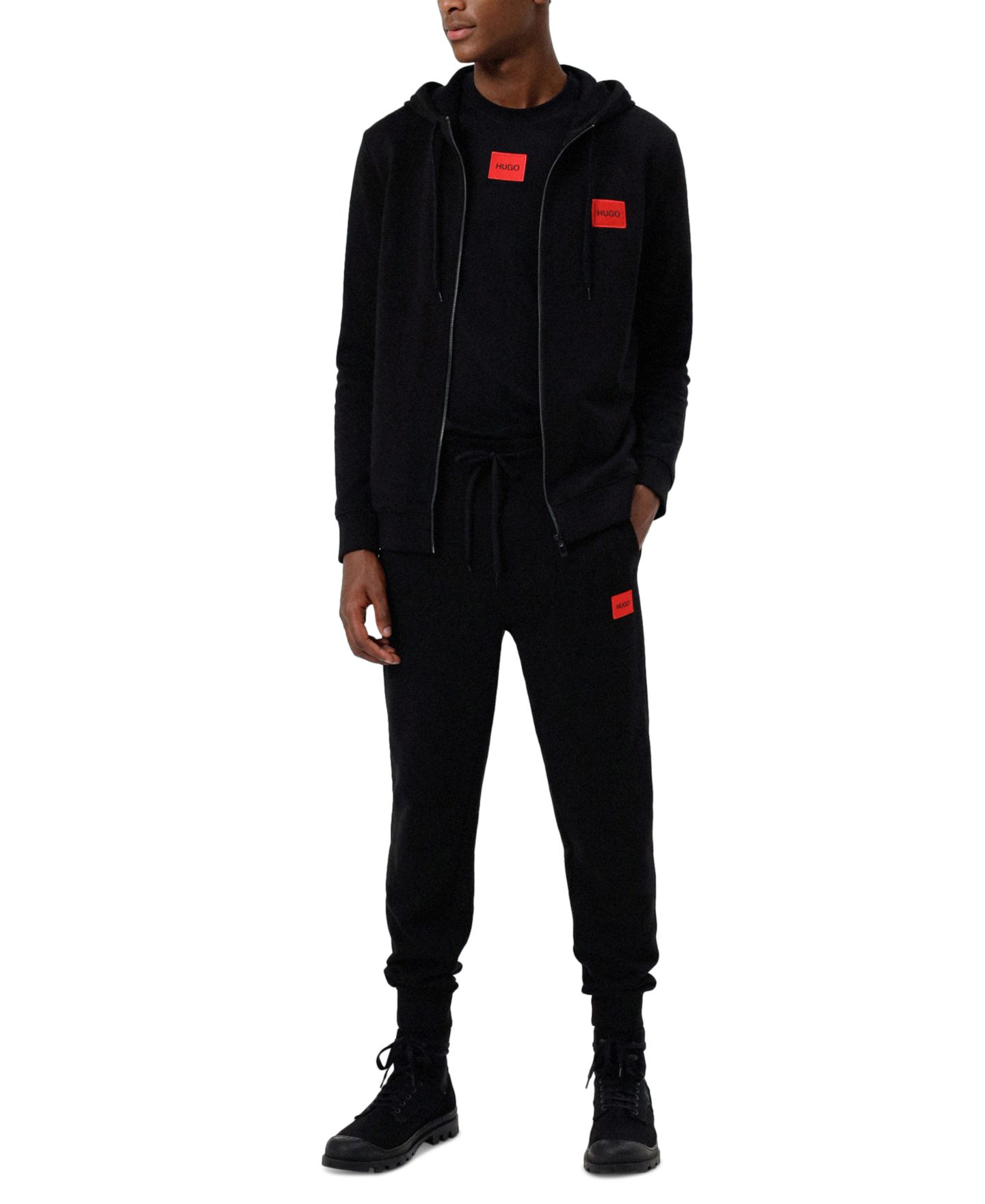 Мужское худи Hugo Boss Regular-Fit Full-Zip, цвет: Чёрный — фото 4