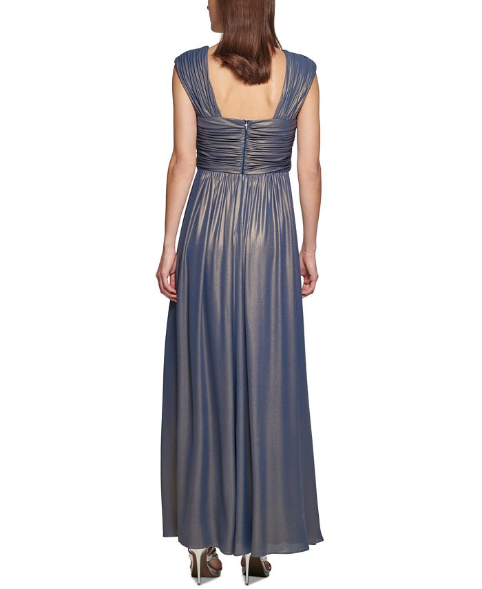 RUCHED SHIMMER EVENING GOWN