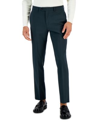Slim Stretch Marle Tailored Pant - Dark Green, Suit Pants