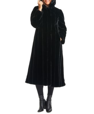Hooded Faux-Fur Maxi Coat 