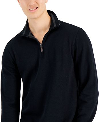 Club Room Men's Solid Classic-Fit French Rib Quarter-Zip Sweater