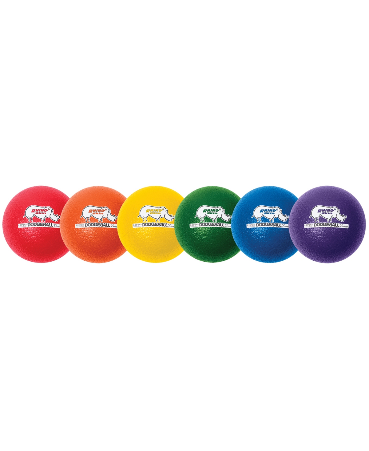 Champion Sports Rhino Skin 8" Low Bounce Dodgeball Set, 6 Piece