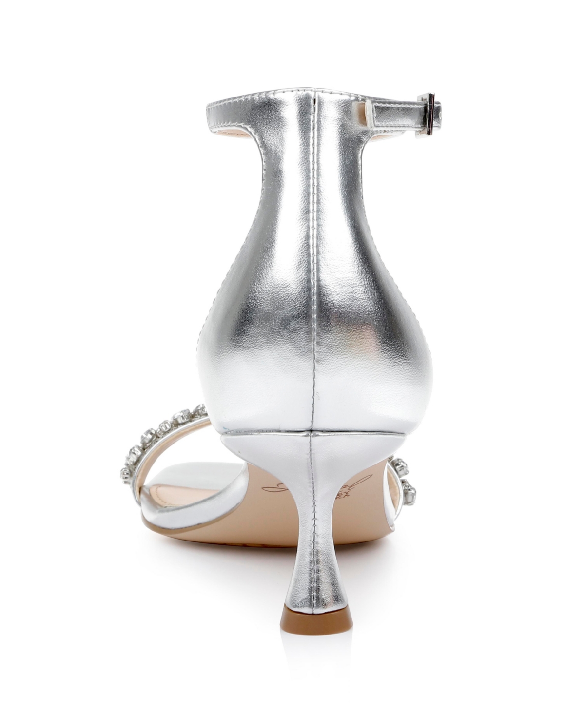 Jewel Badgley Mischka Women's Angel Two Piece Kitten Heel Evening Sandals