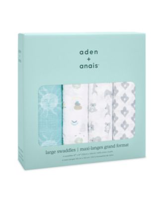  Baby Boys or Baby Girls Printed swaddle Blankets, Pack of 4