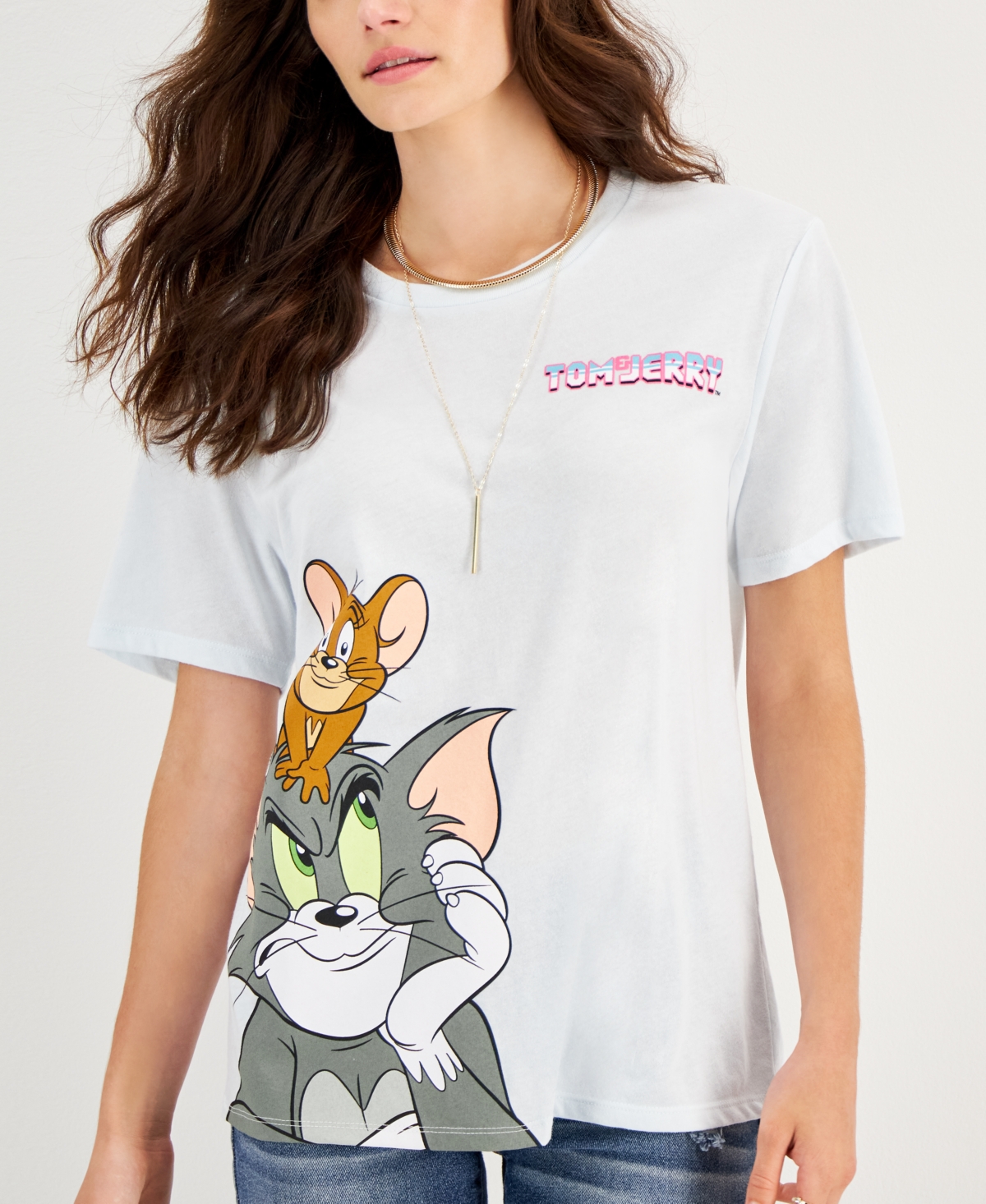 Love Tribe Juniors' Tom & Jerry Graphic T-Shirt
