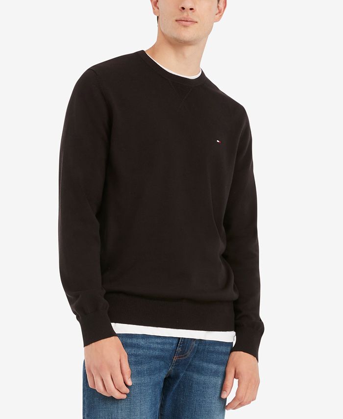 frequentie Contractie kleding stof Tommy Hilfiger Men's Signature Solid Crew Neck Sweater & Reviews - Sweaters  - Men - Macy's