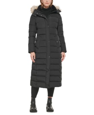 Calvin Klein Faux-Fur-Trim Hooded Maxi 