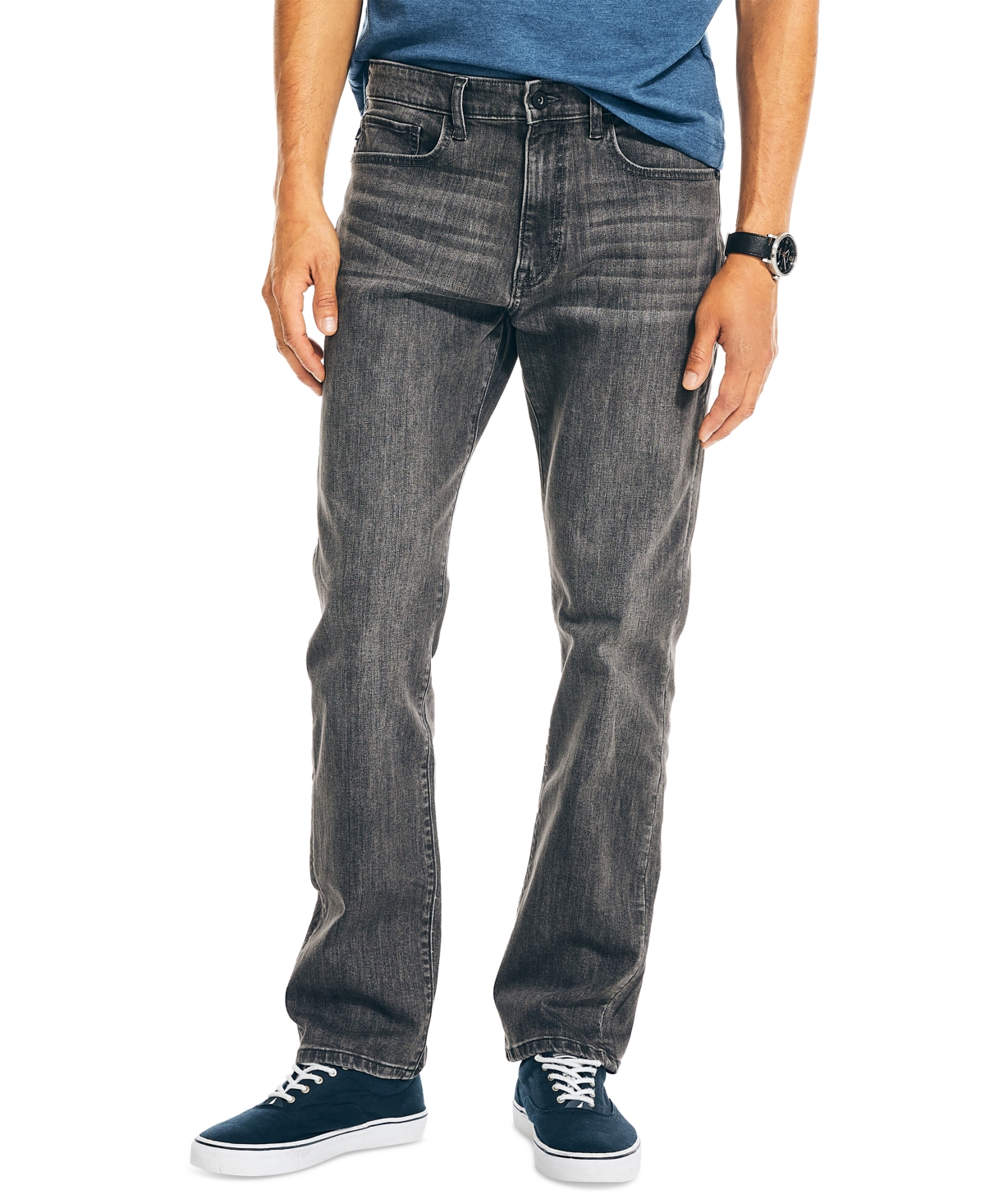 Men's Vintage Straight-Fit Stretch Denim 5-Pocket Jeans - Midnight Tide