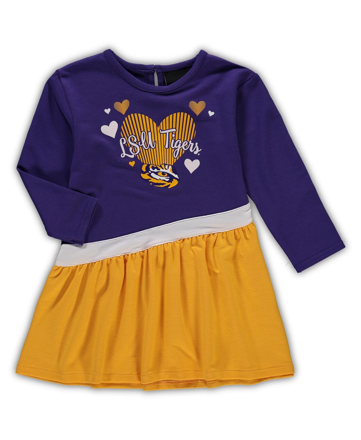Outerstuff Babies' Girls Infant Purple Lsu Tigers Heart French Terry Dress