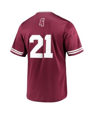 Men's Maroon Mississippi State Bulldogs Replica V-Neck Baseball Jersey