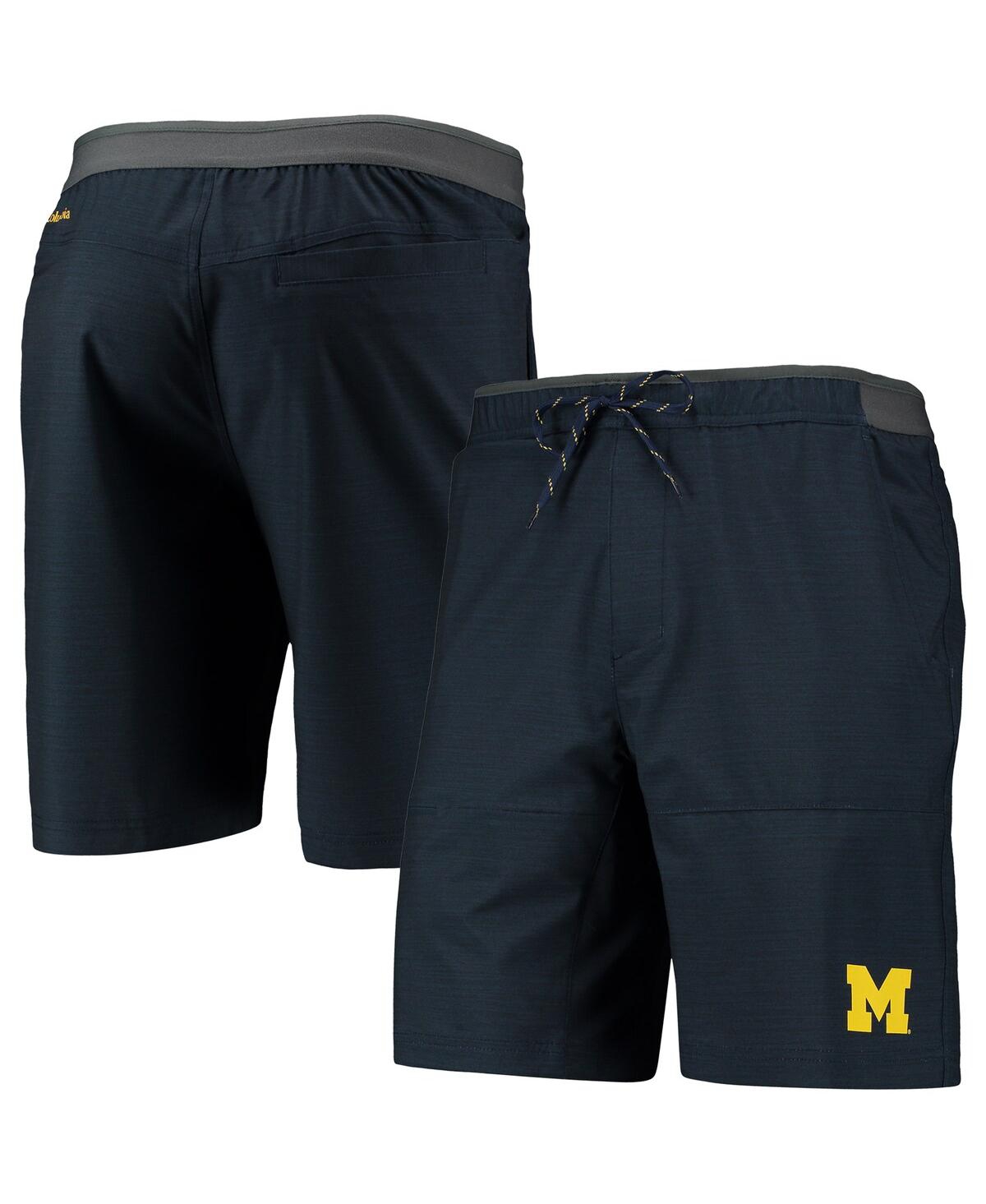 Men's Columbia Navy Michigan Wolverines Twisted Creek Omni-Shield Shorts - Navy