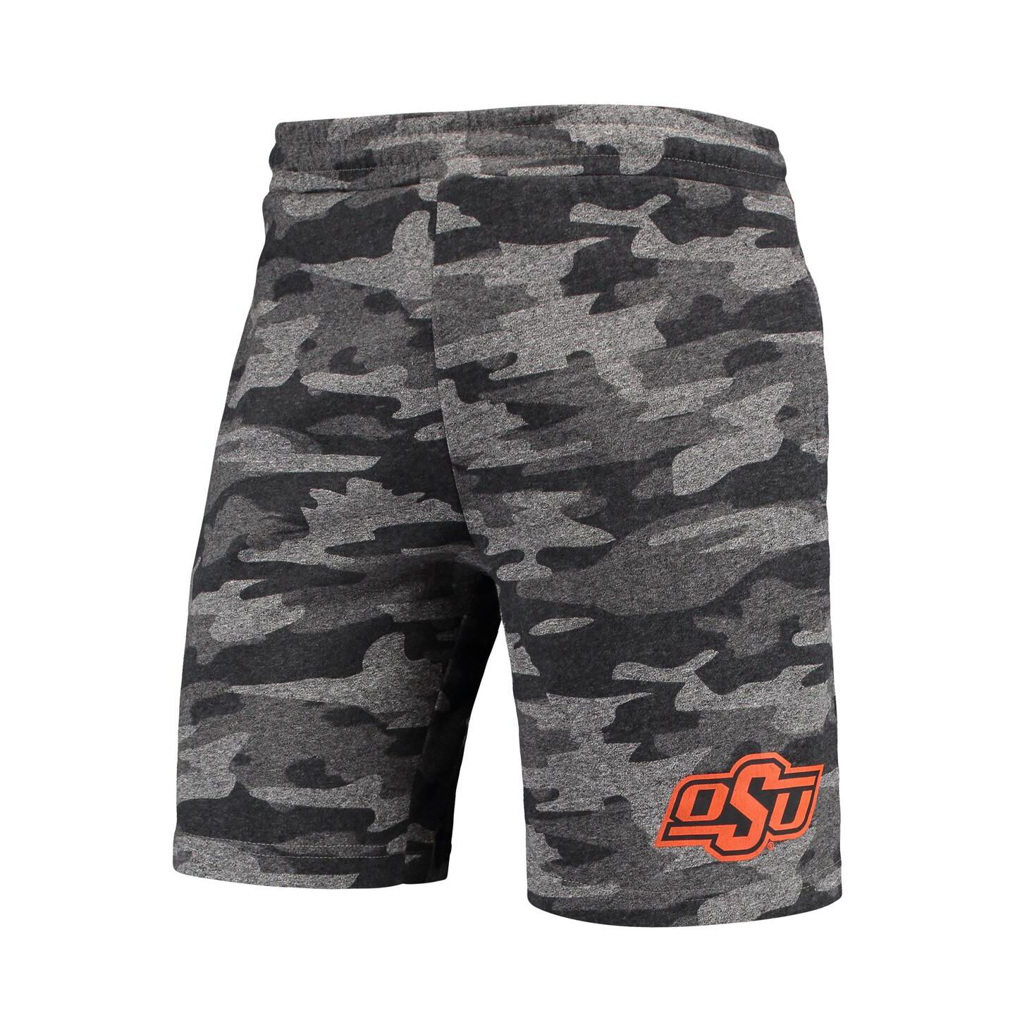Мужские махровые шорты Concepts Sport Oklahoma State Cowboys Camo Backup, Charcoal — фото 3