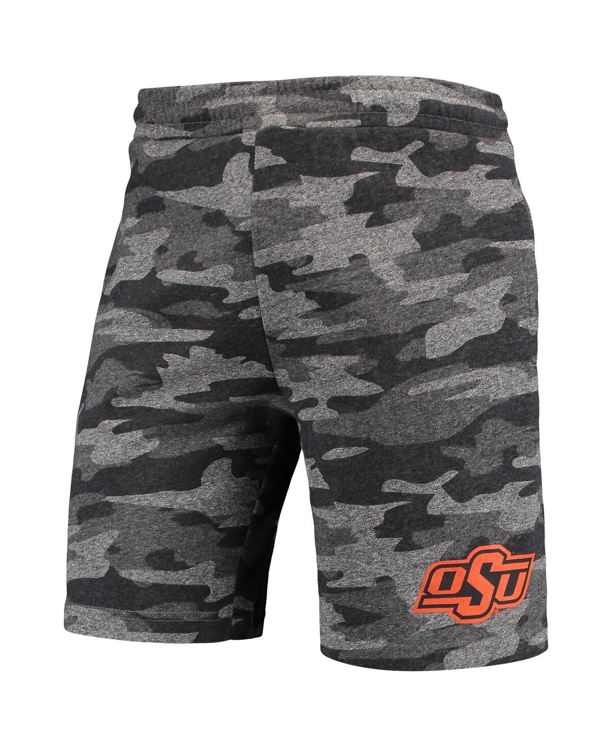 Concepts Sport Men's  Charcoal, Gray Oklahoma State Cowboys Camo Backup Terry Jam Lounge Shorts In Charcoal,gray