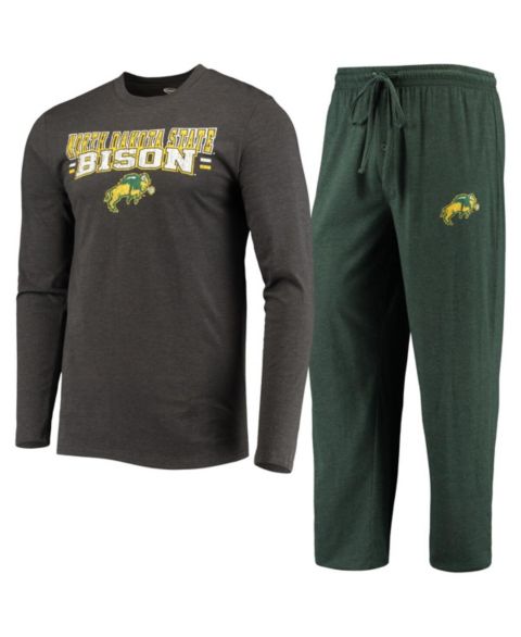 Мужская пижама Concepts Sport Ndsu Bison Meter, Green/Heathered Charcoal