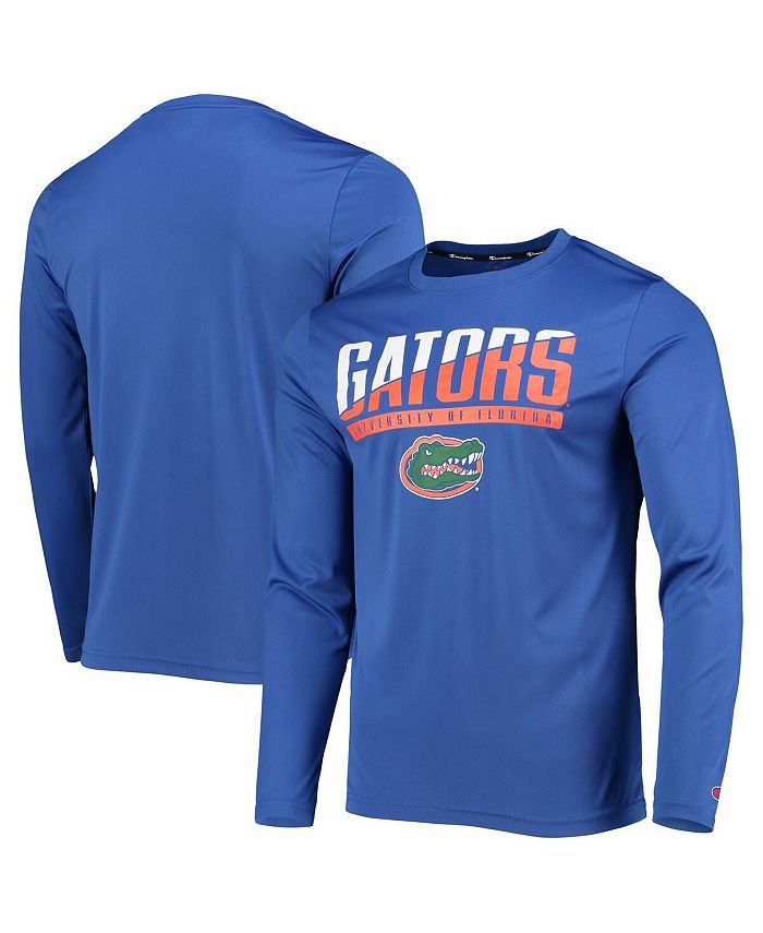 Champion Men's Royal Florida Gators Wordmark Slash Long Sleeve T-shirt ...