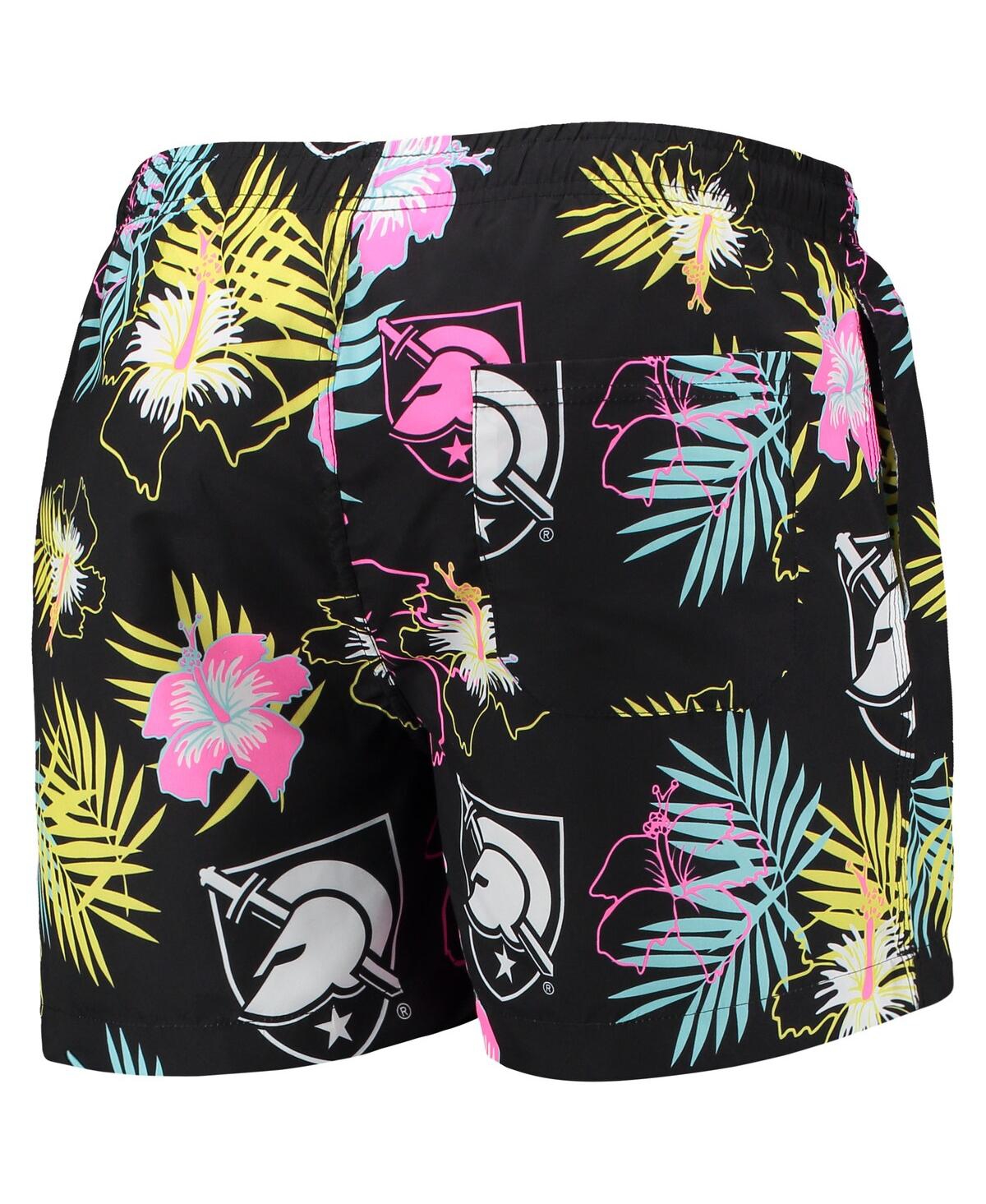 Shop Foco Men's  Black Army Black Knights Neon Floral Swim Trunks