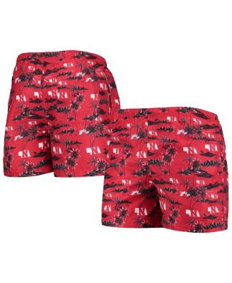 Men's Scarlet Nebraska Huskers Island Palm Swim Trunks