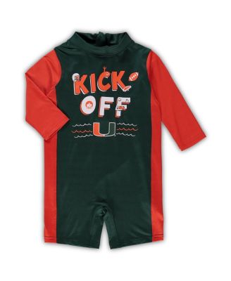 Infant Unisex Green and Orange Miami Hurricanes Wave Runner Wetsuit