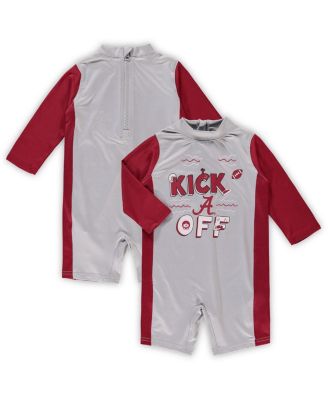 Infant Unisex Gray and Crimson Alabama Crimson Tide Wave Runner Wetsuit