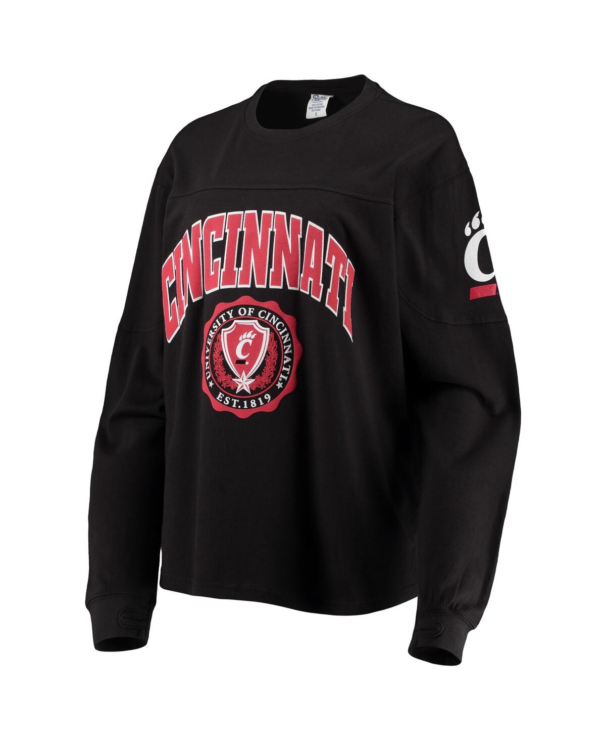 Shop Pressbox Women's  Black Cincinnati Bearcats Edith Long Sleeve T-shirt