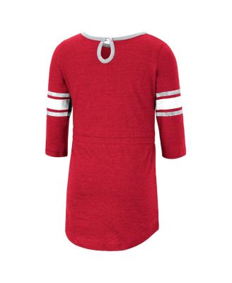 Toddler Girls Heathered Crimson Alabama Crimson Tide Poppin Sleeve Stripe Dress