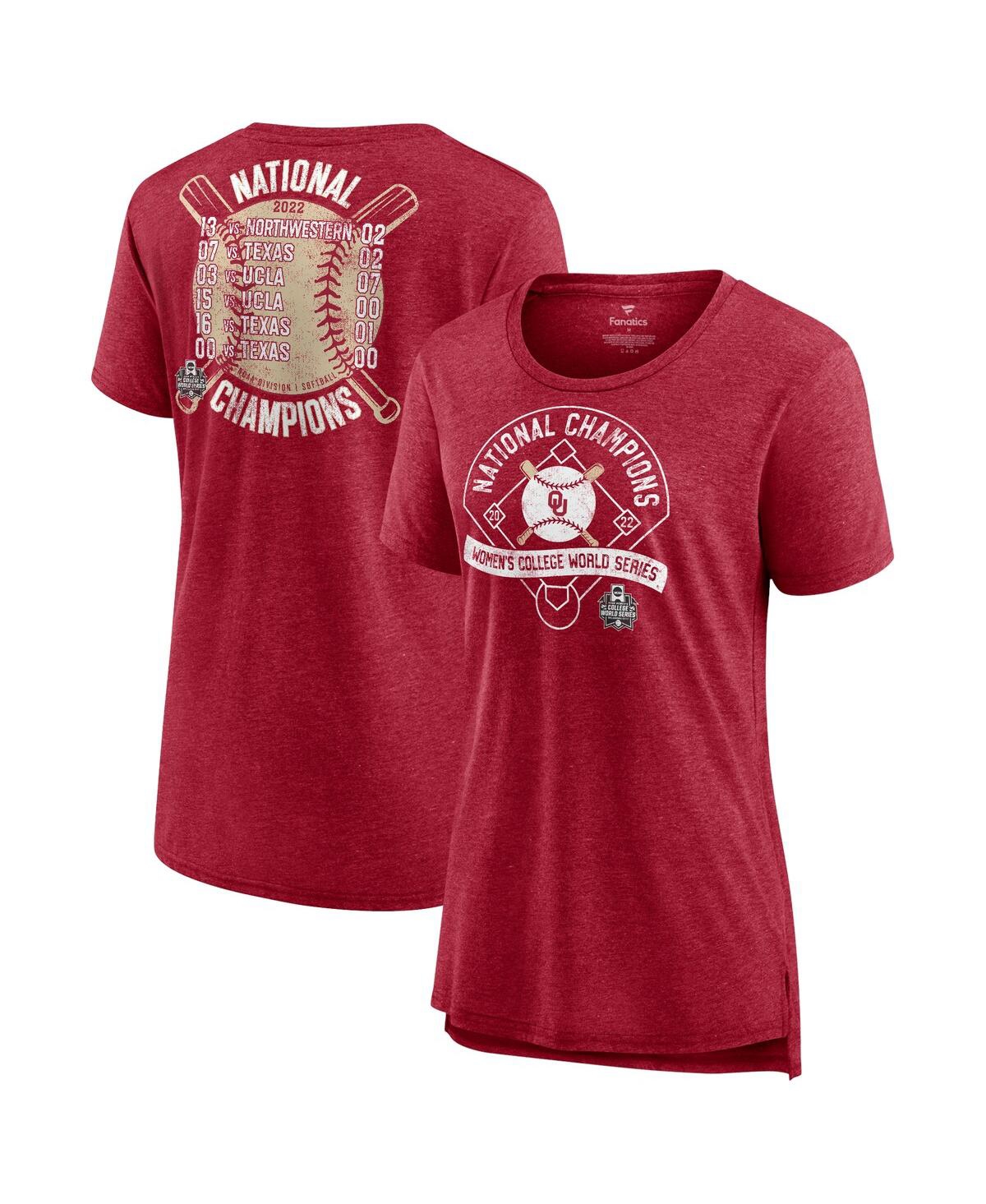 Fanatics College World Series Champions Slide Schedule T-shirt At In Crimson