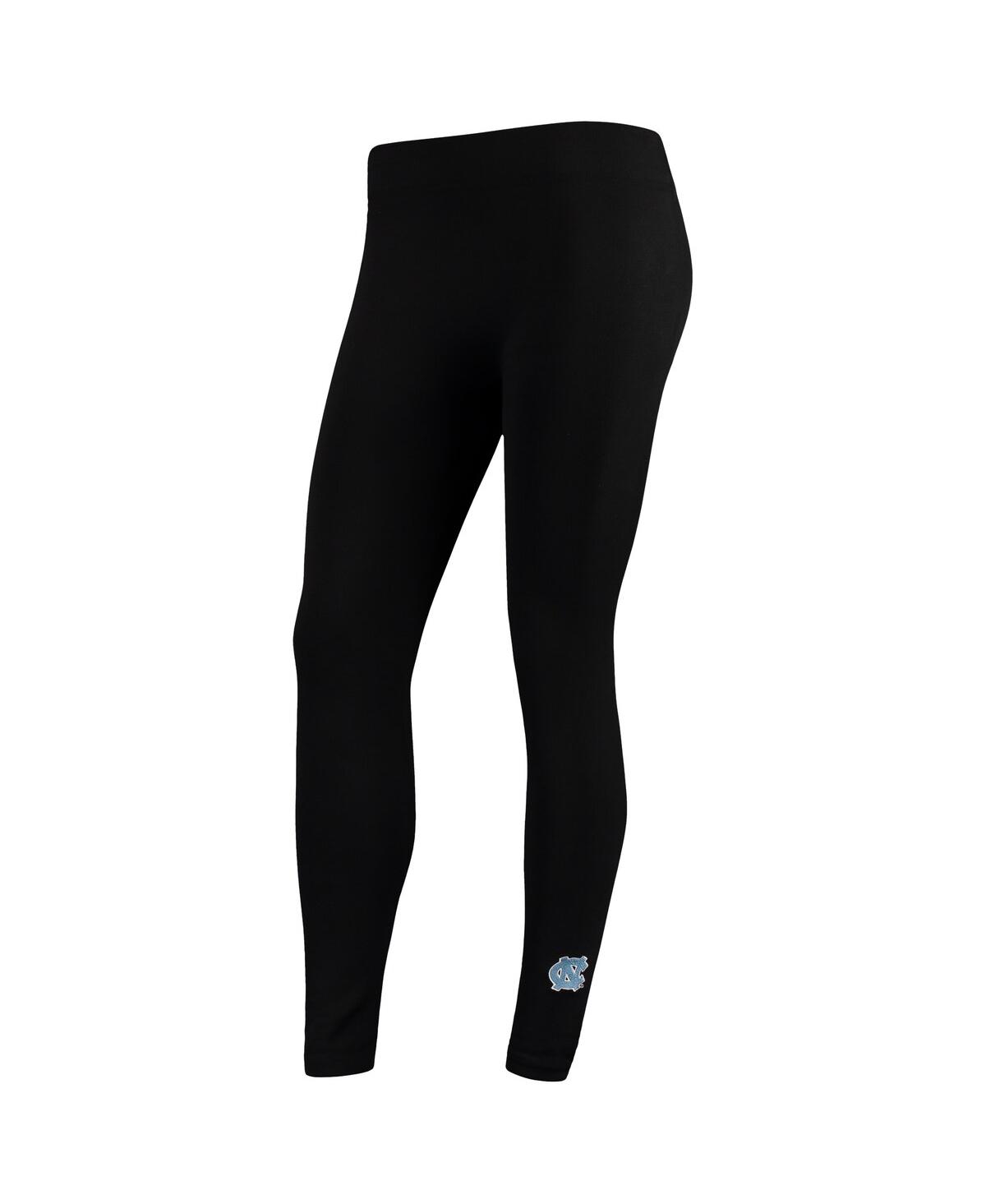 Zoozatz Women's  Black North Carolina Tar Heels Fleece Leggings In Black