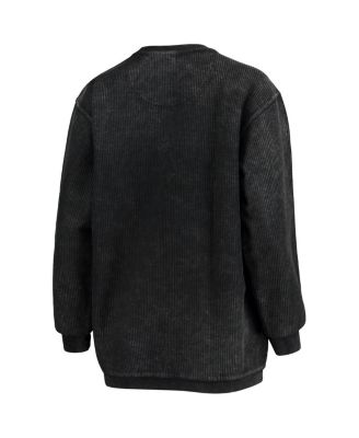 Women's Black Texas Tech Red Raiders Comfy Cord Vintage Wash Basic Arch Pullover Sweatshirt