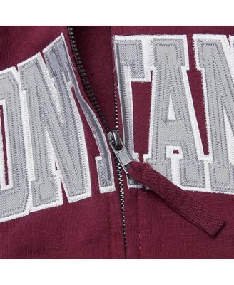 Women's Stadium Athletic Maroon Montana Grizzlies Arched Name Full-Zip Hoodie