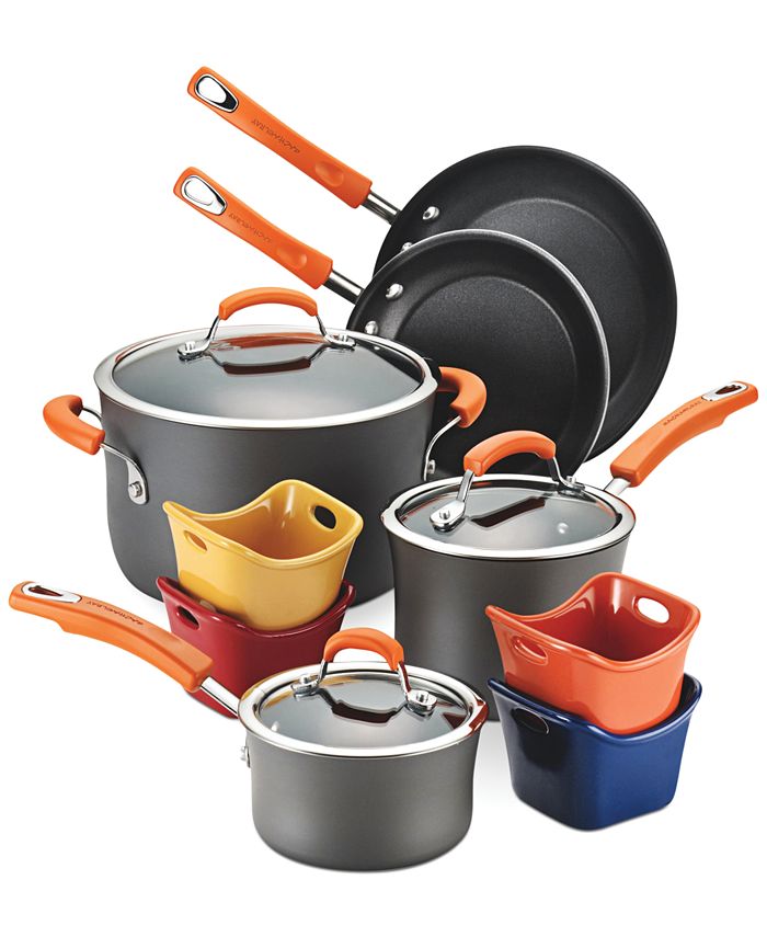 Rachael Ray 12-Piece Get Cooking! Nonstick Pots and Pans Set