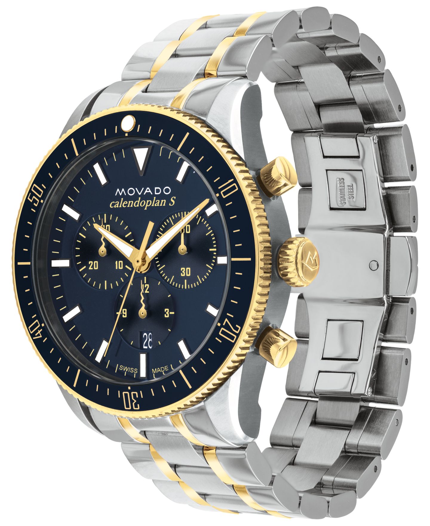Мужские часы Movado Heritage Two Tone Stainless Steel Bracelet Watch 42mm — фото 2