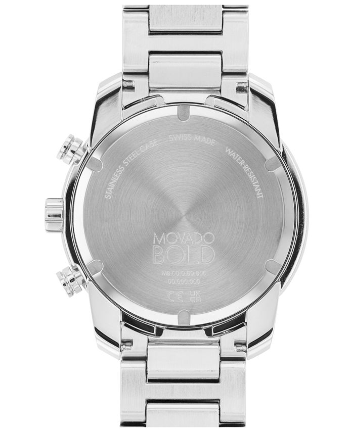 Movado Men's Bold Silver Watch Designer Luxury