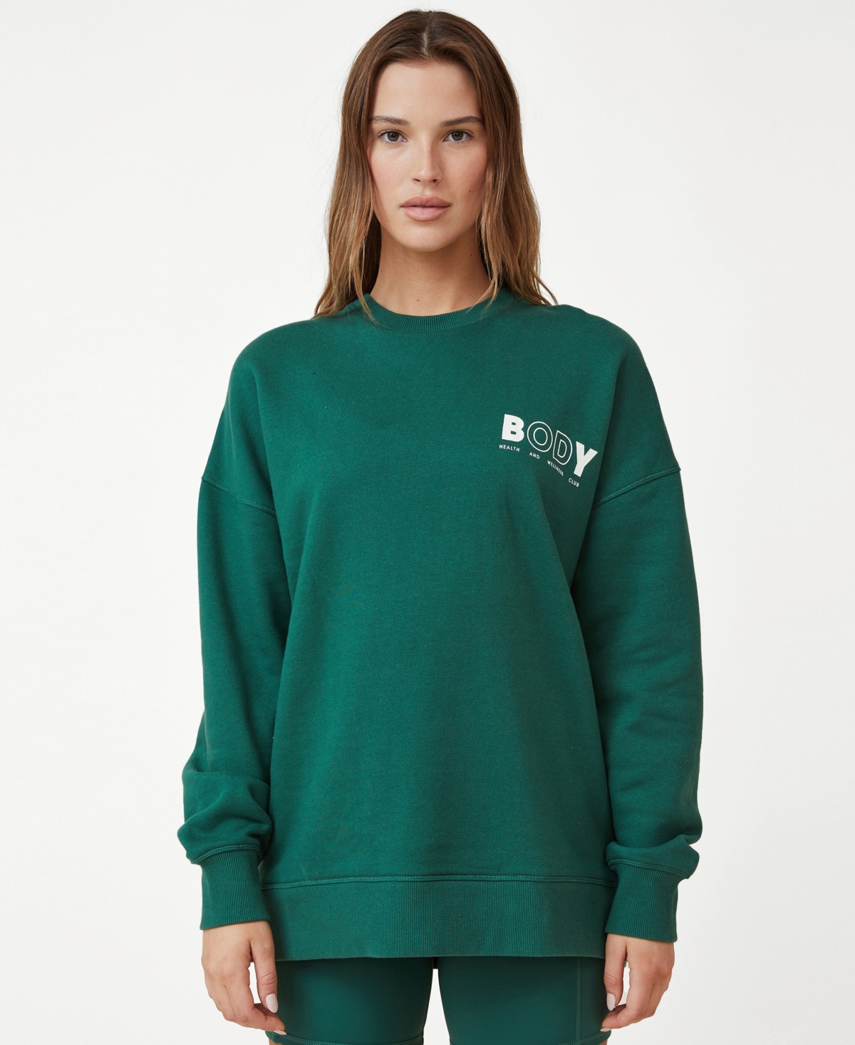 Cotton On Women's Plush Oversized Graphic Crew Sweatshirt