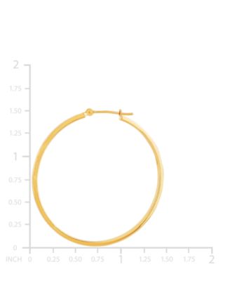 Medium Flat-Edge Hoop Earrings in 10k Gold (Also in 10k White Gold), 1-1/2"