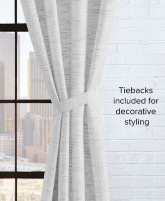 Sierra Textured Light Filtering Grommet Window Curtain Panel Pair with Tiebacks, 52" x 96"