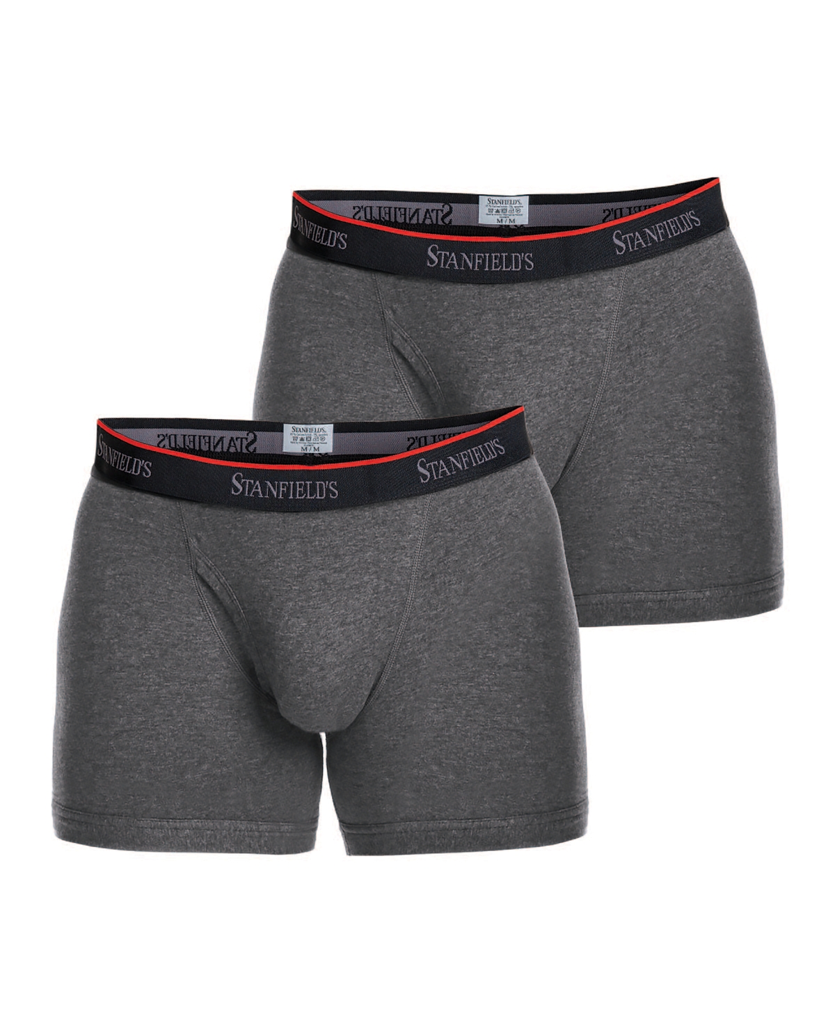 Cotton Stretch Men's 2 Pack Boxer Brief Underwear - Graphite