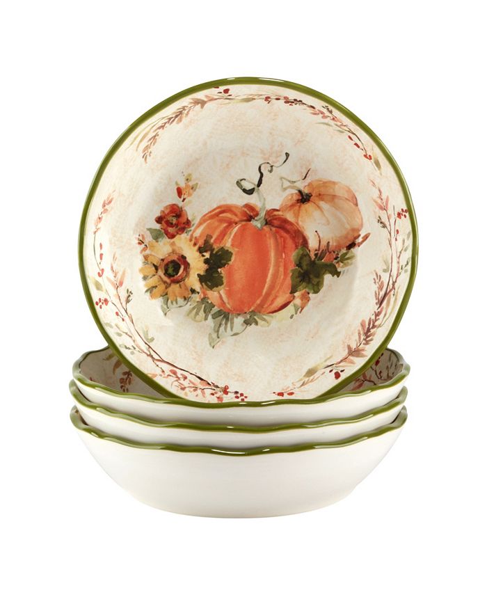 Certified International Harvest Morning Soup Bowls Set, 4 Pieces Macy's