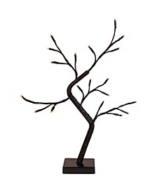 LED Lighted Weeping Halloween Twig Tree with Orange Lights, 10.5"