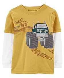 Toddler Boys Monster Truck Layered-Look Long Sleeve T-shirt