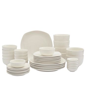 Tabletops Unlimited - Soft Square 42-Pc. Dinnerware Set, Service for 6