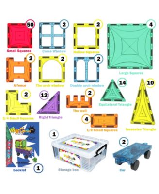 108 Piece Magnetic Building Blocks With Two Bonus Pieces