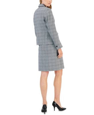 Women's Glen Plaid Single-Button Skirt Suit Set
