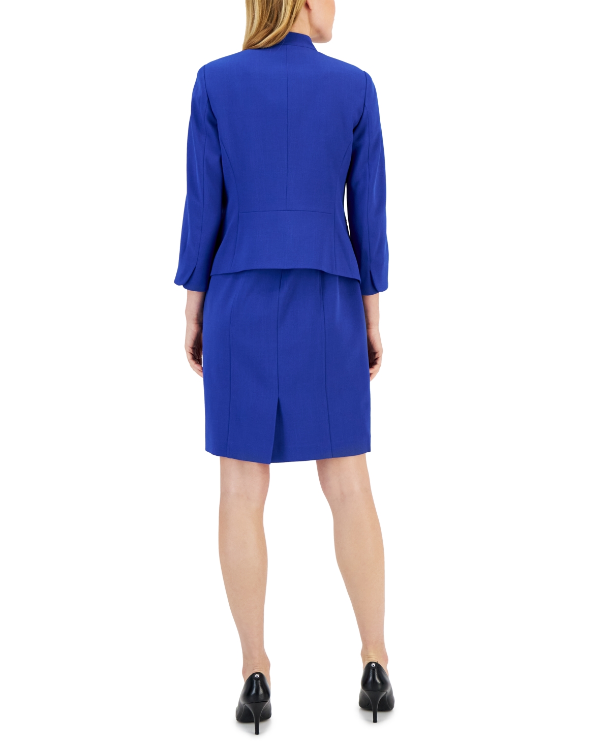 Anne Klein Missy & Petite Executive Collection Shawl-collar Sleeveless Sheath Dress Suit, Created For Macy's In Royal Sapphire