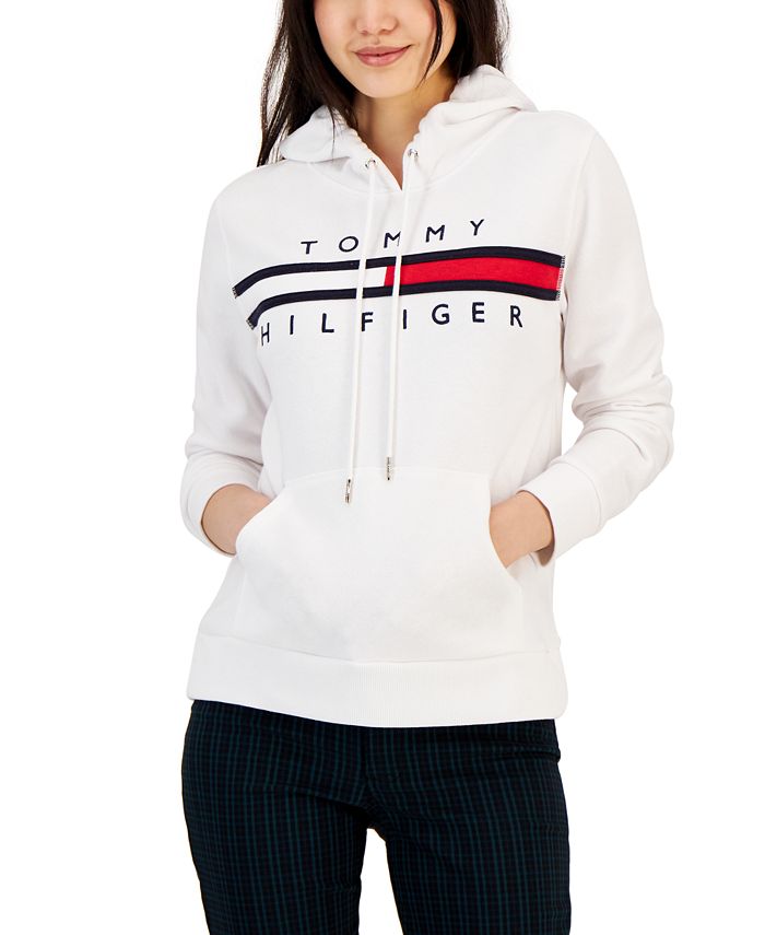 Tommy Hilfiger Women\'s Long Sleeve Front Pocket Logo Sweatshirt - Macy\'s