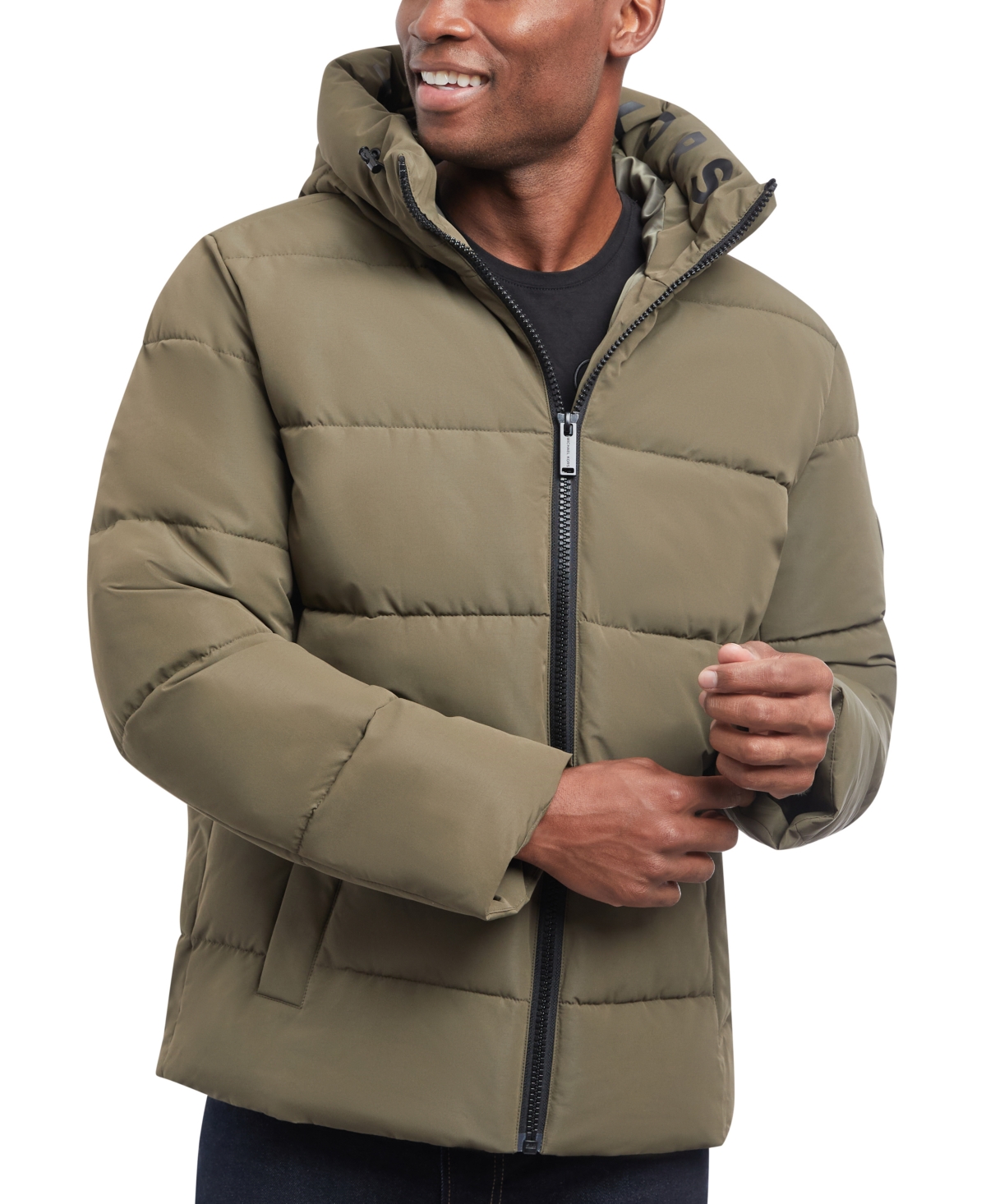 Michael Kors Men's Quilted Hooded Puffer Jacket In Olive