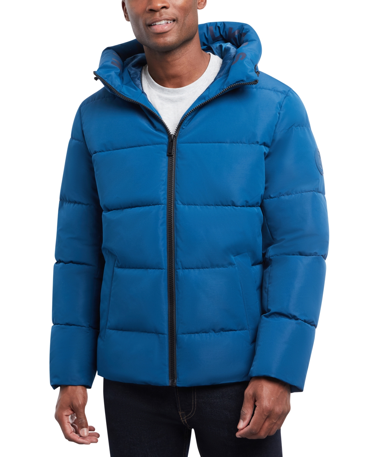 Michael Kors Men's Quilted Hooded Puffer Jacket In Pacific Blue