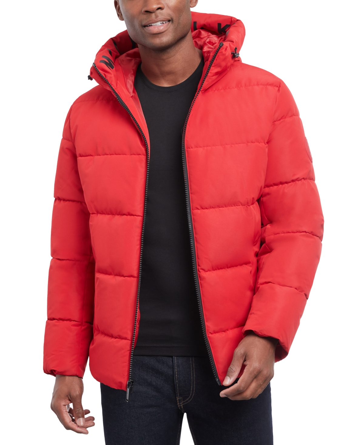 Michael Kors Blackfin Quilted Nylon Puffer Jacket In Red